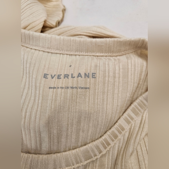 Everlane- Open Back Rlbbed Dress in Parchmen Women's Sz Medium Beige. - Picture 6 of 8